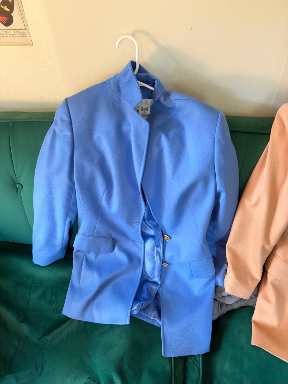 Escada Margaretha Ley Light Blue Tailored Blazer Jacket- 70%rabbit 30% wool